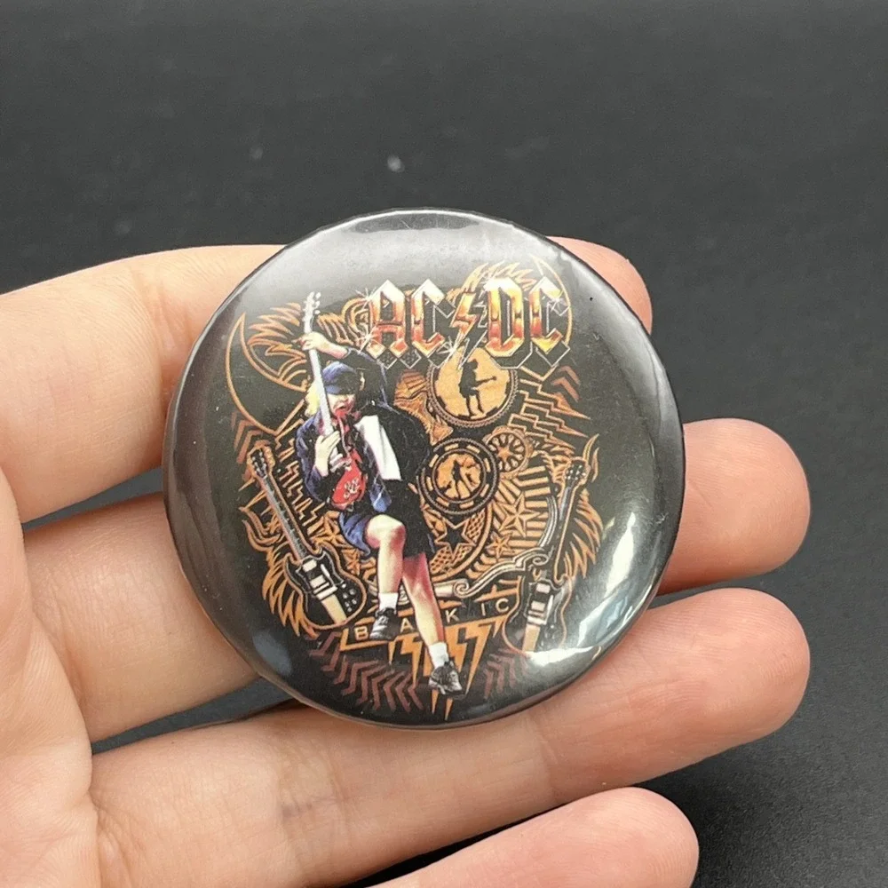 AC/DC Rock Band Music Button Pin